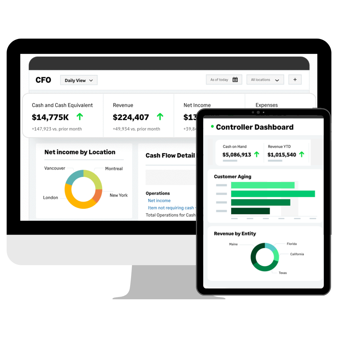 Sage Intacct dashboards