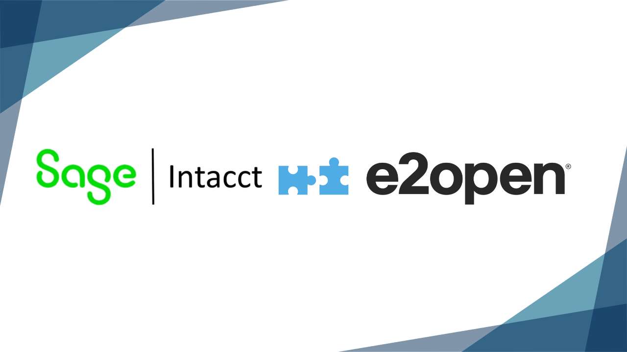 Sage Intacct and e2open logos