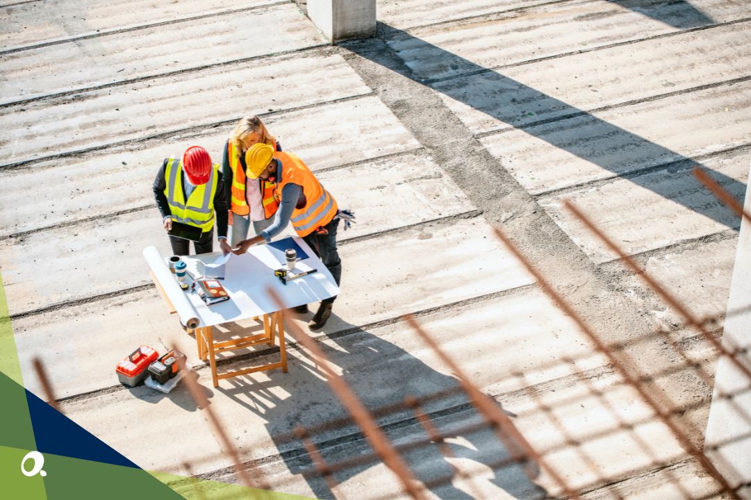 Construction finance team working remotely on site